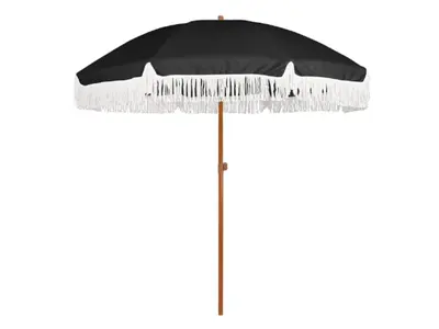 Umbrella-Scalloped Fringed Black / White in Haverhill