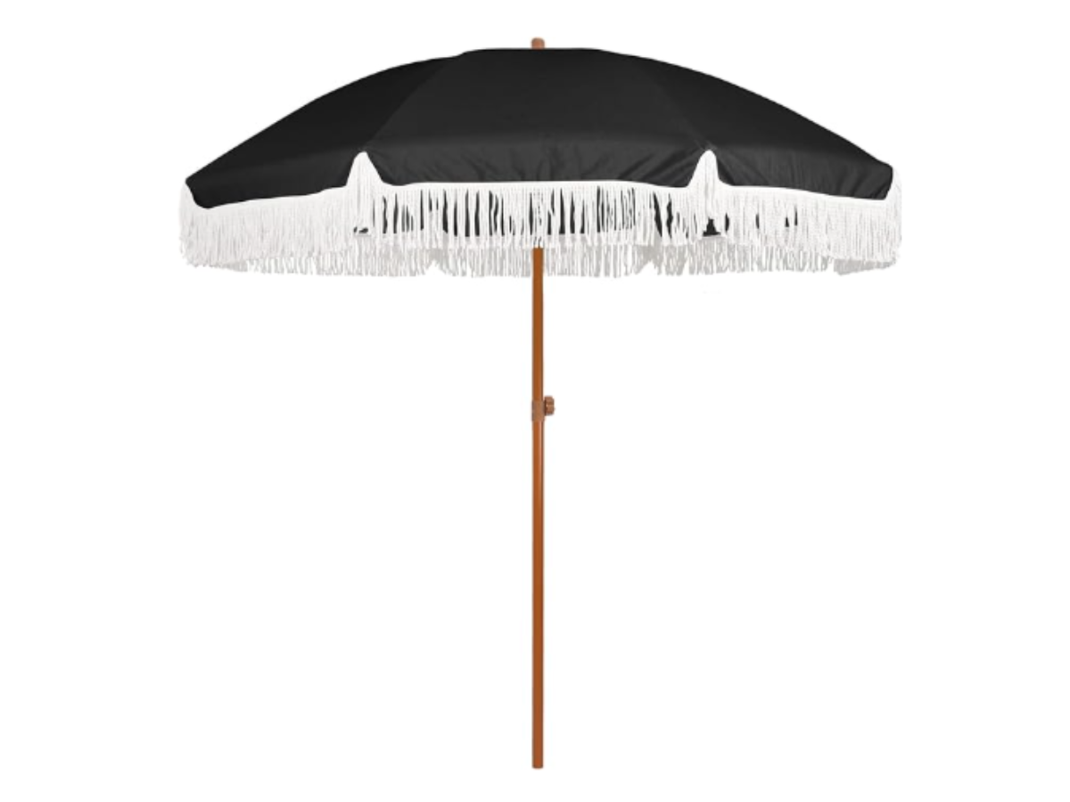 Umbrella-Scalloped Fringed Black / White in Haverhill