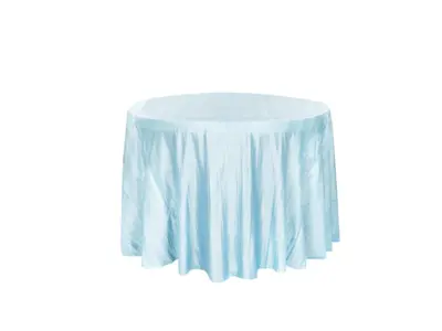 Accordion Crinkle Taffeta 120" Round Tablecloth - Baby Blue