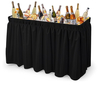 Ice cooler table w/ black skirt 
