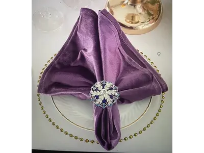 Velvet 20"x20" Linen Napkin - Purple