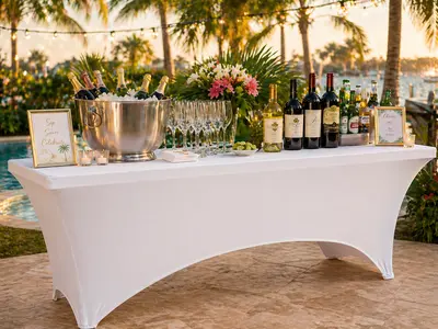 Tablecloth - Black OR White Stretch - 6 Foot in Lake Worth
