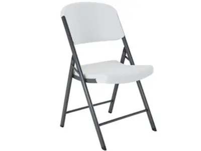 WHITE FOLDING PLASTIC CHAIR in NRH