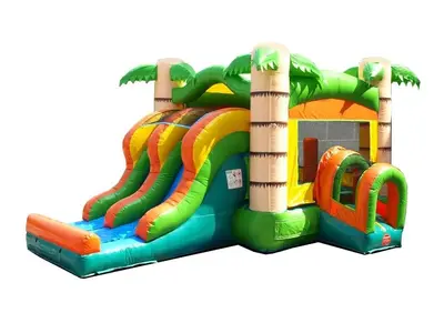 Tropical Dual Bounce House w/ Slides in Grafton