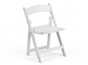 Kid-sized White Padded Resin Folding Chairs