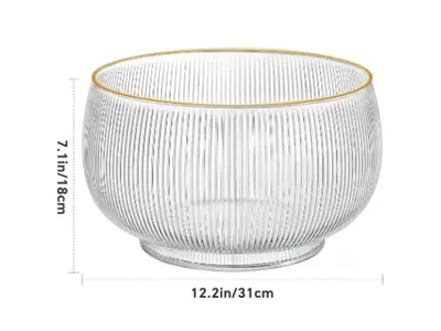 Punch Bowl - Glass - Gold Rim in Royal Palm Beach