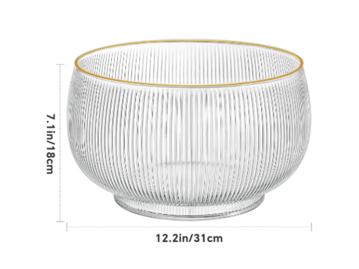 Punch Bowl - Glass - Gold Rim in Royal Palm Beach