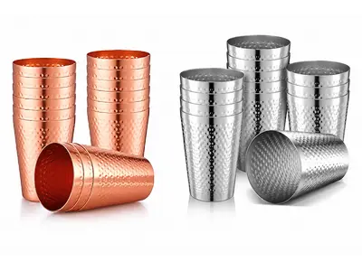 Aluminum Cups - Stainless Or Copper - 14oz (Per Guest) in Mohegan Lake