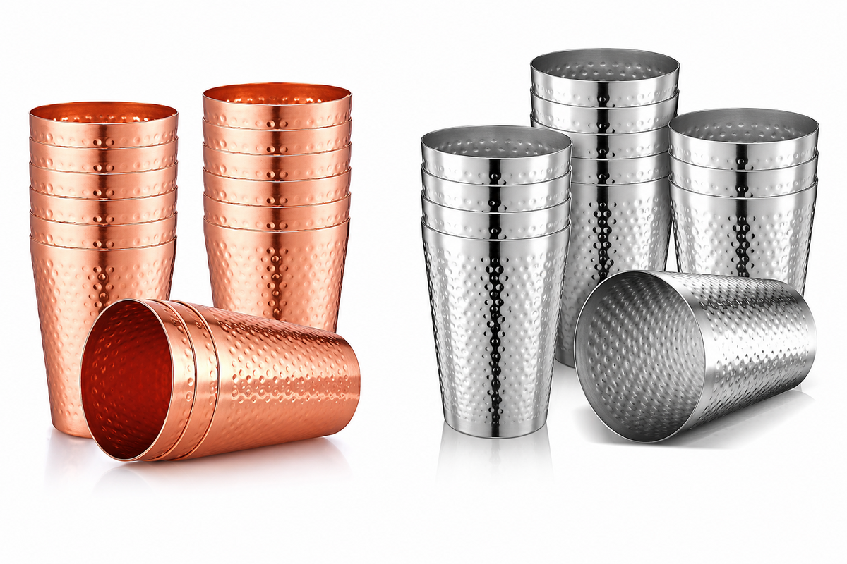 Aluminum Cups - Stainless Or Copper - 14oz (Per Guest) in Mohegan Lake