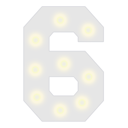 #6 4ft Marque Number with lights