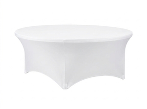 60-inch Spandex Tablecloth - White