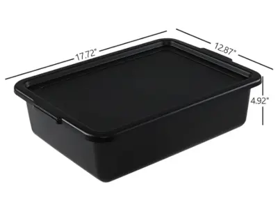 Bus Tub with Lid, Plastic - Black - 13L in Jupiter Inlet Colony