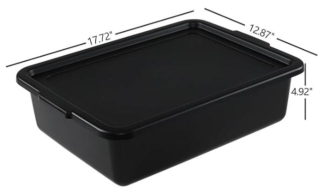 Bus Tub with Lid, Plastic - Black - 13L in Jupiter Inlet Colony