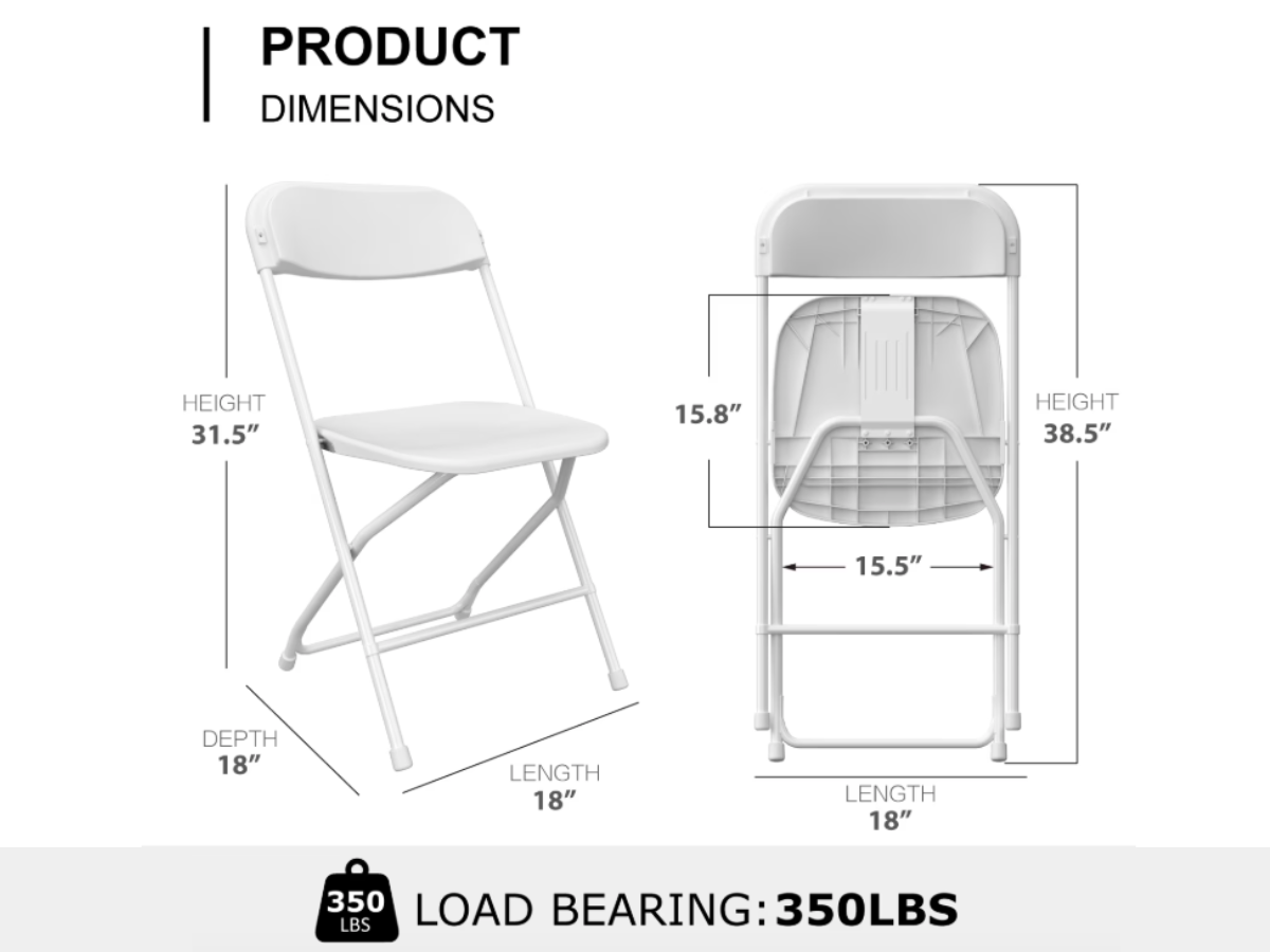 Folding Chairs - Plastic - White in Hypoluxo