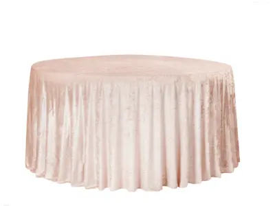 Blush/Rose Gold Velvet 132" Round Tablecloth