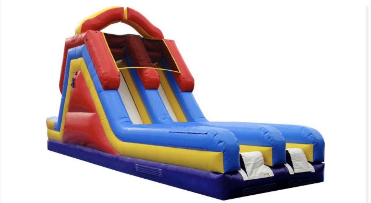 Giant Rock Climb Dual Lane Dry Slide in Sewell
