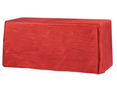 Accordion Crinkle Taffeta 90"x156" Rectangular Tablecloth - Red