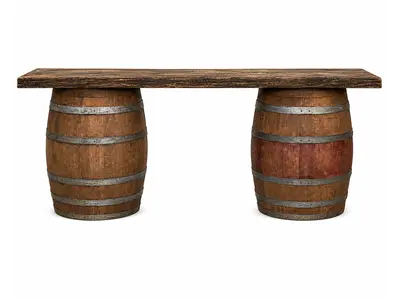 Barrel Table - Wood -  6 ft in Gulf Stream