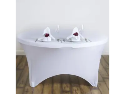 White Spandex 60 inch Round Table cover in Troy