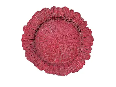 Red/Burgundy Reef Acrylic Plastic Charger Plate