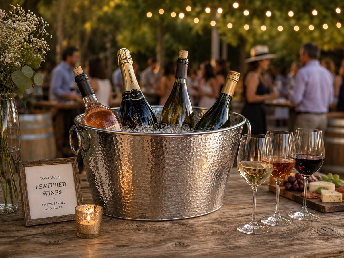 Hammered Wine Bucket - Stainless - Oval in Broward