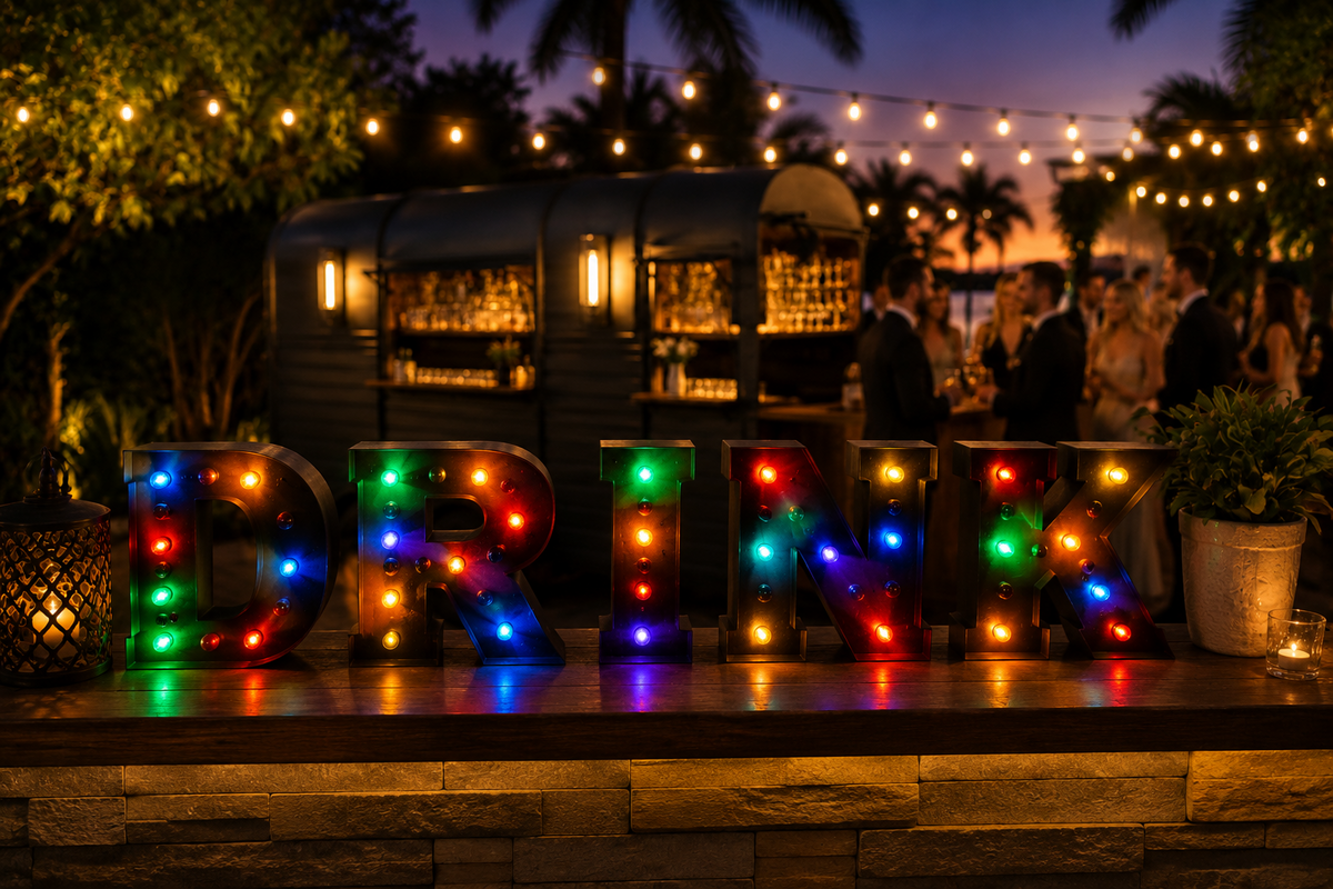 DRINK Sign Plug-in Multi-Color in Hypoluxo