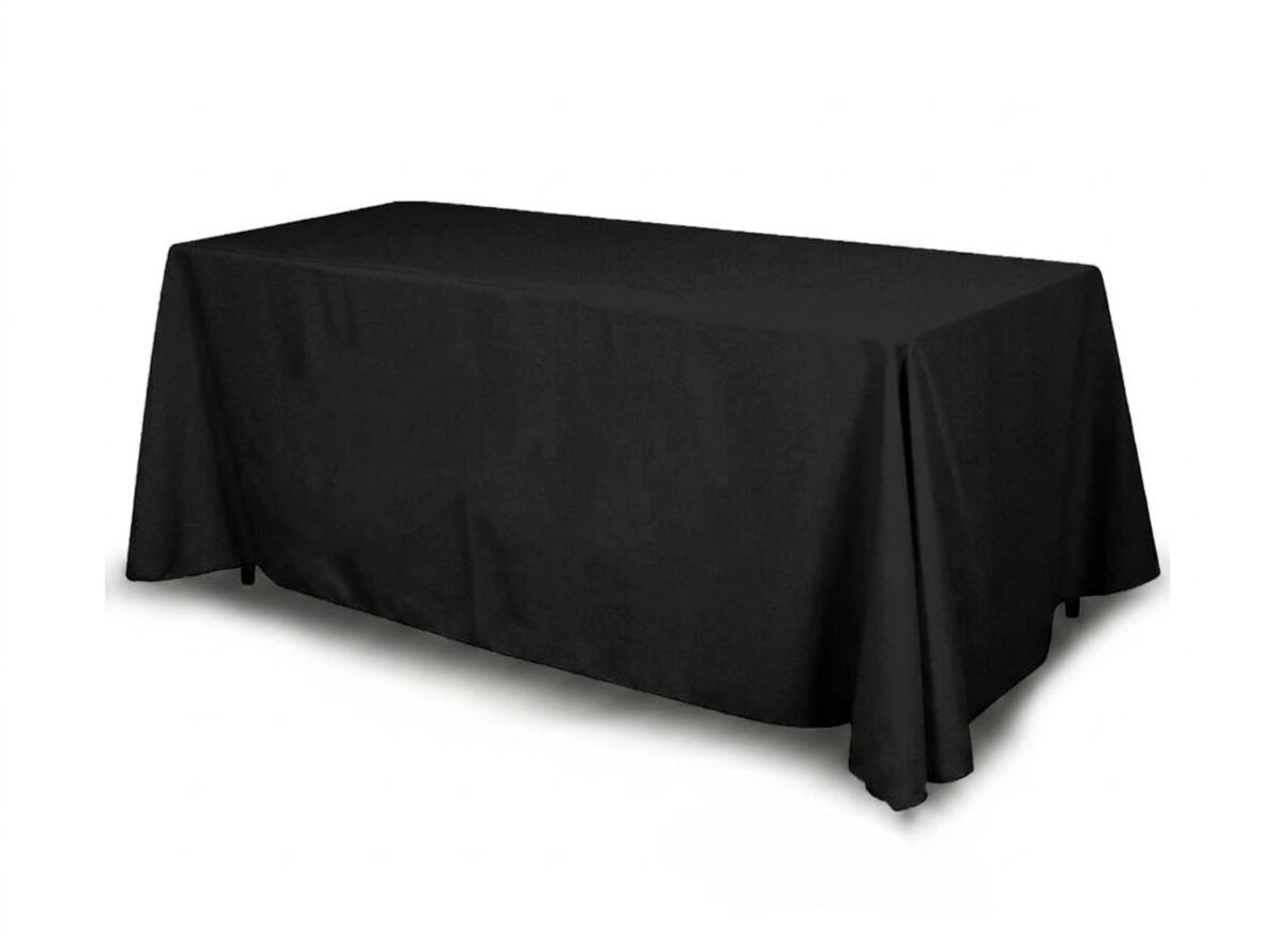 6-foot Polyester Tablecloth - Black in Alexandria