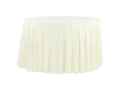 Polyester 17ft Table Skirt - Ivory