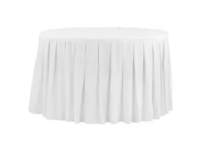 Polyester 21ft Table Skirt - White