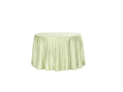 Accordion Crinkle Taffeta 120" Round Tablecloth - Sage Green