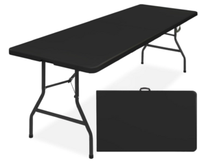 8 foot folding table - black