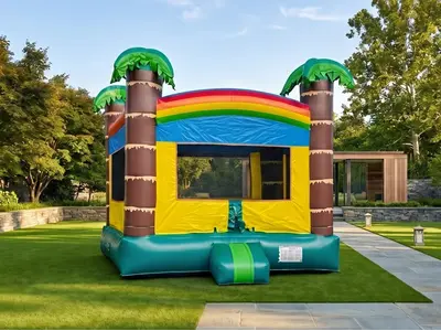 Tropical Paradise Bounce House in Orange