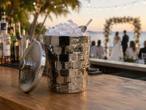 Disco Ball Ice Bucket - Silver - Plastic