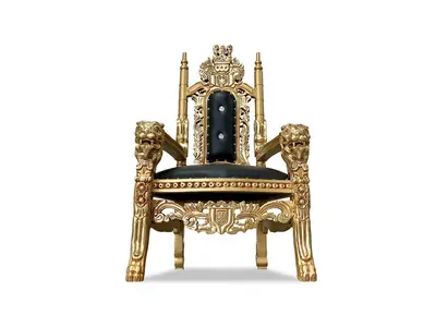 36" Kids Gold and Black Kids Lion King Throne Chair