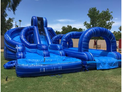 17ft Helix Combo Double Lane Water Slide