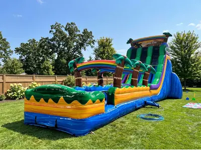 27 Foot Rainbow Falls Dual Lane with Slip And Slide