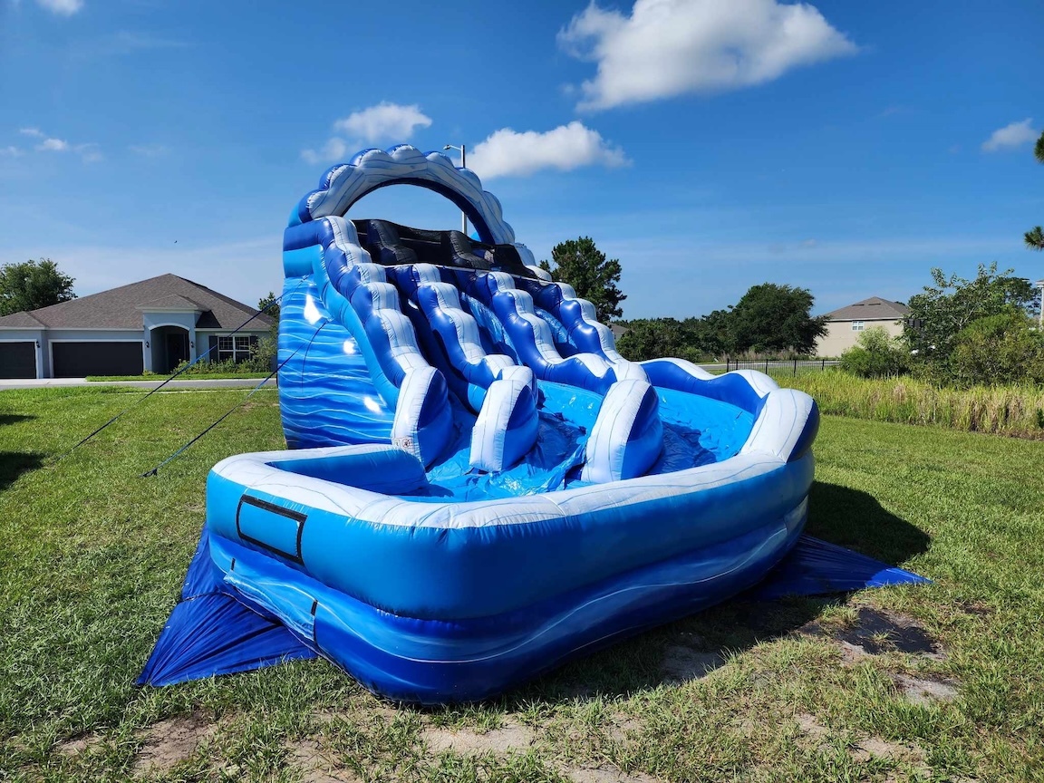 Blue Wave Dual Lane Curved Slide