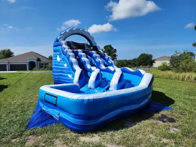 Blue Wave Dual Lane Curved Slide