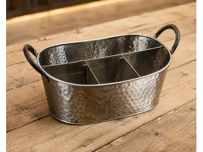Bar Caddy - Stainless - Hammered in Ocean Ridge