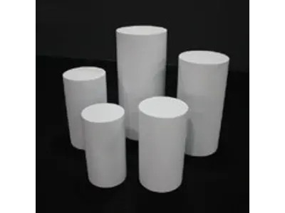 5 Set White Round Pedestal / Plinths Display Stand