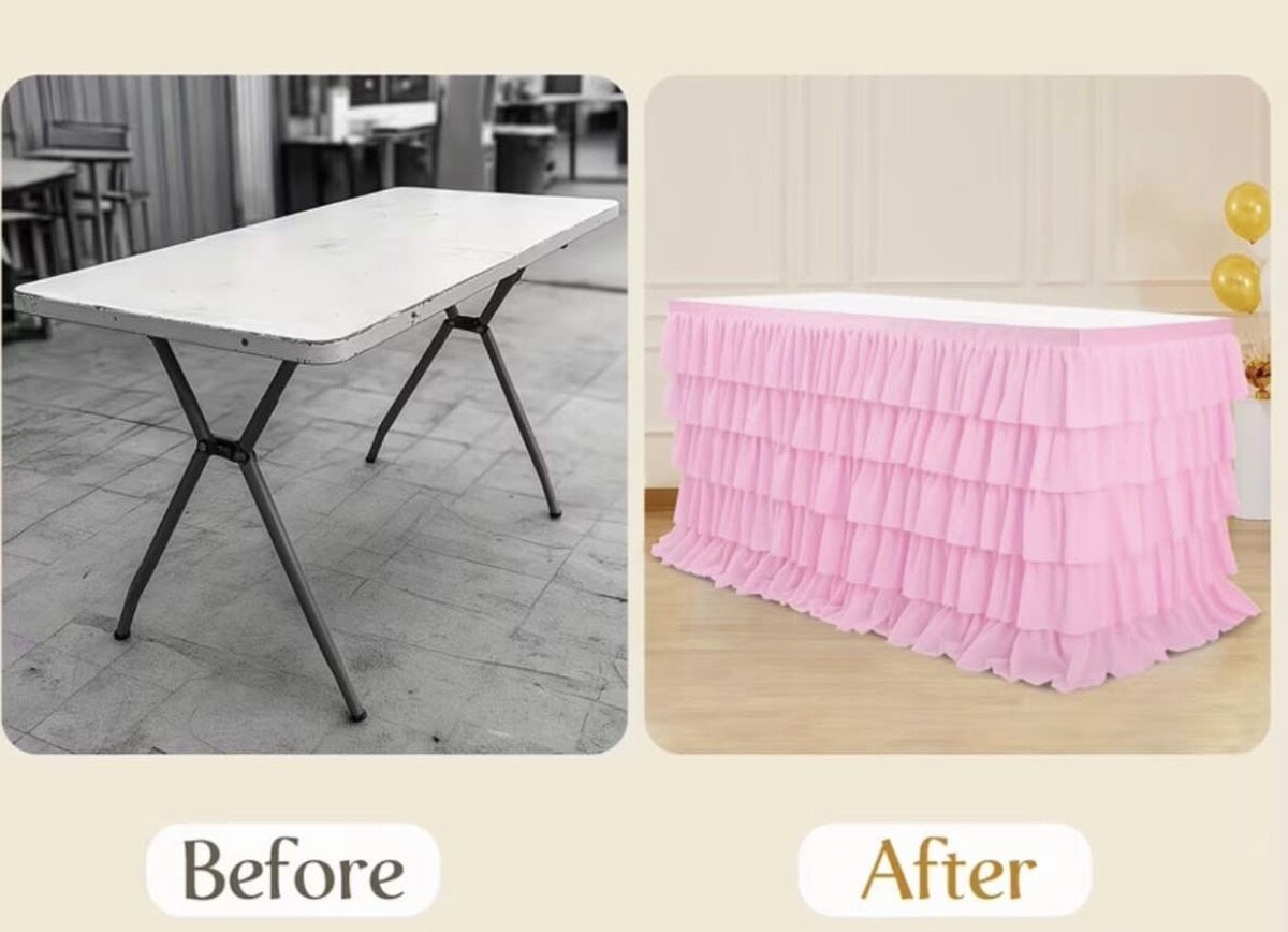 Princess Pink Tablecloth in winter garden