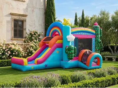 Cactus Combo Bounce House in Winnie