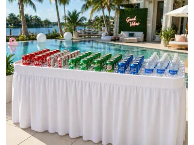 Ice Cooler Table with Drain - 4 Foot - Black OR White in Tequesta