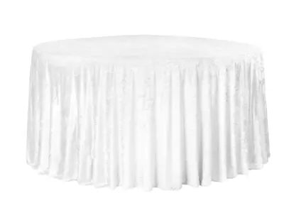 White Velvet 132"Round Tablecloth