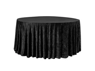 Black Velvet 132" Round Tablecloth