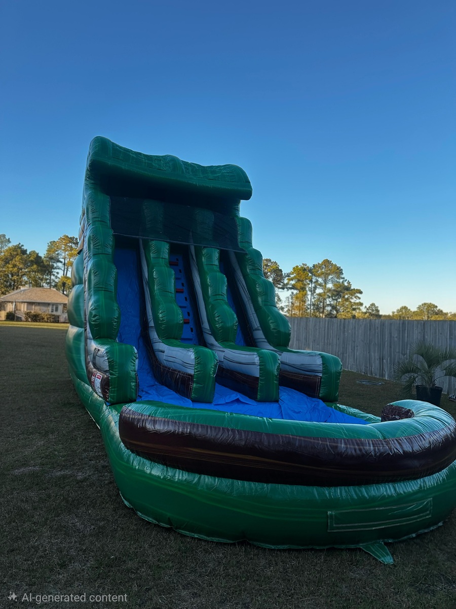 Jungle Fun Double Lane Water Slide 20ft H by 30ft L in Ocean Isle Beach