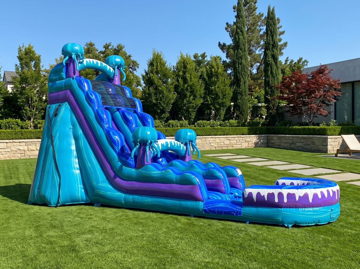 Giant Jellyfish Water Slide in Orange