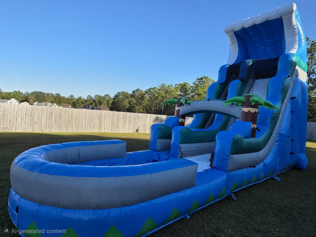 Blue Wave Water Slides 19ft H x 30ft L in Ocean Isle Beach