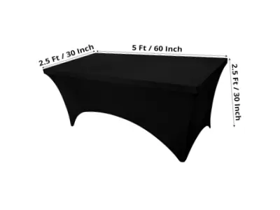 Tablecloth - Black OR White Stretch - 6 Foot in Lake Worth