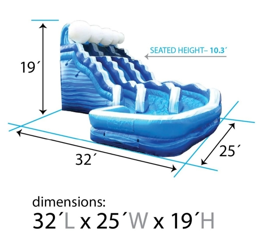 Blue Wave Dual Lane Curved Slide